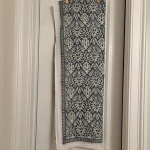 Fox & Hen Block Print Indigo and White Scarf/Sarong - Ornate Pattern